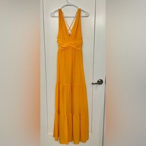Vibrant Skylar Rose Yellow Maxi Dress